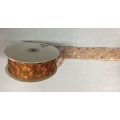 Sheer Wired Ribbon with Glitter Dots Copper 1.5" 25y